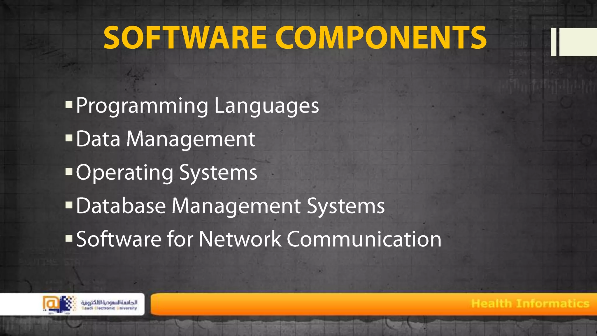 Health Informatics: OS, Programming languages, databases and ...