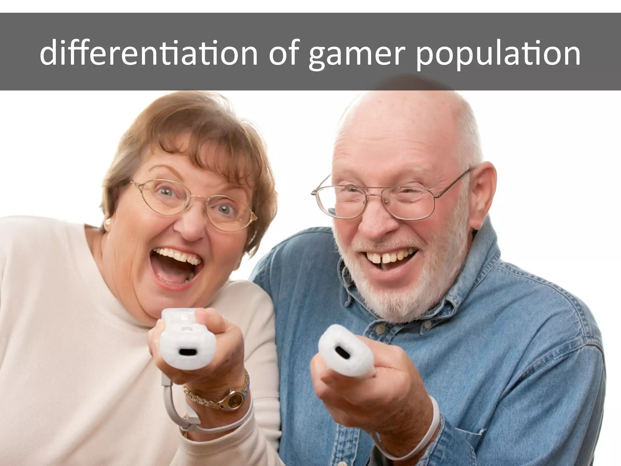 diﬀeren@a@on of gamer popula@on
 