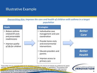 Illustrative Example

           Overarching Aim: Improve the care and health of children with asthma in a target
        ...