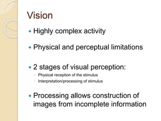 High Level Complex Visual Perception Task Hci fundamentals | PPT