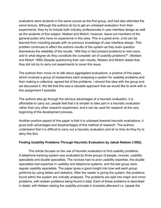 Human Computer Interaction - Heuristic Evaluation | PDF