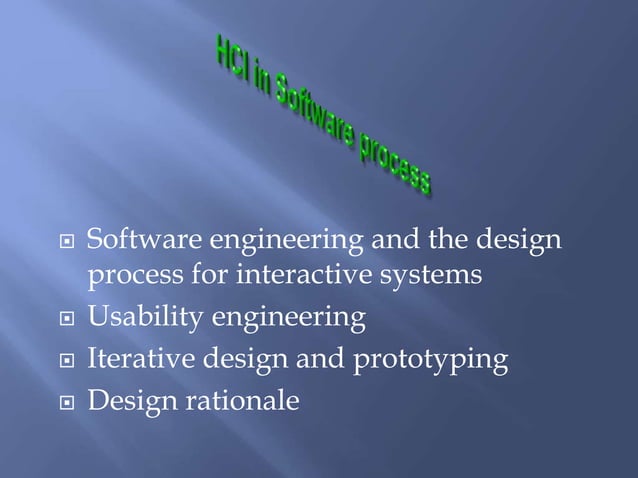 Hci in software process