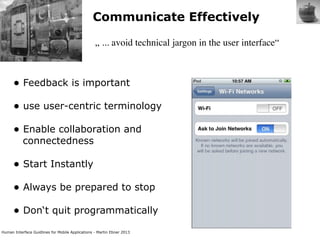 Human Interface Guidlines for Mobile Applications Slide 45