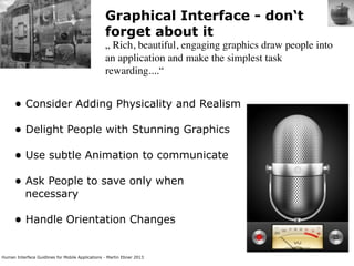Human Interface Guidlines for Mobile Applications Slide 48