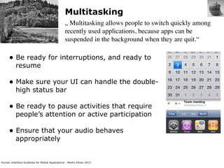 Human Interface Guidlines for Mobile Applications Slide 55