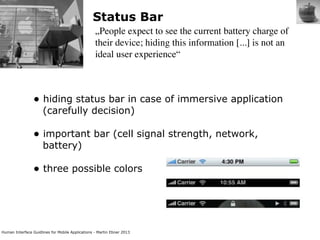 Human Interface Guidlines for Mobile Applications Slide 78