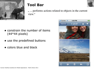 Human Interface Guidlines for Mobile Applications Slide 80
