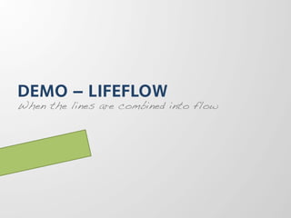 DEMO – LIFEFLOW
When the lines are combined into flow!
 