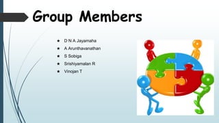 Group Members
 D N A Jayamaha
 A Arunthavanathan
 S Sobiga
 Srishiyamalan R
 Vinojan T
 