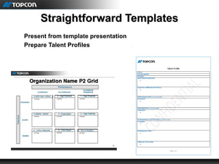 17
Straightforward TemplatesStraightforward Templates
Present from template presentation
Prepare Talent Profiles
 