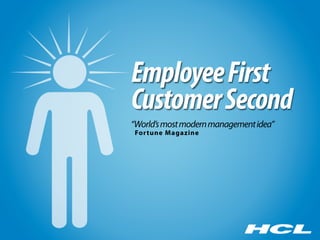 Employee First
Customer Second
“World’s most modern management idea”
For tune Magazine
 