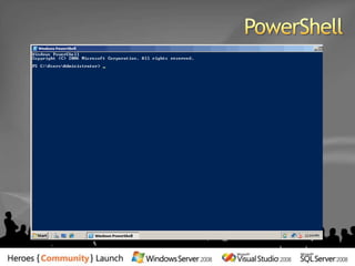 Para iniciar os trabalhos…Comandossãofeitos a partir de umalógicaVerbo-nomeAlgunsbonspontosparacomeçarGet-Help Get-Command | moreGet-Command | sort-object noun | format-table -group nounGet-Alias | moreGet-Help stop-service -detailed | more