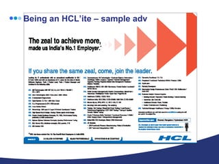 Being an HCL’ite – sample adv 