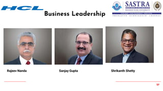 27
Business Leadership
Rajeev Nanda Sanjay Gupta Shrikanth Shetty
 
