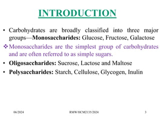 HCM 2135 Biochem CHO Metabolism INTRODUCTION | PPTX