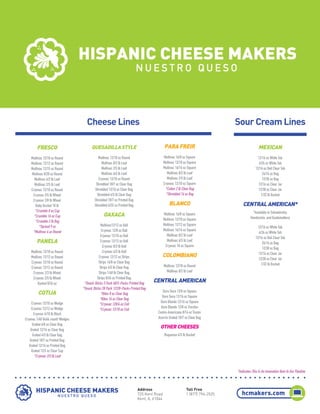 Hispanic Cheese Makers Brochure 2018