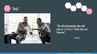 Test
30
5
“We all need people who will
give us feedback. That's how we
improve”
~ Bill Gates
 