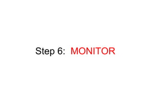 Step 6: MONITOR
 