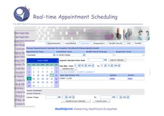 Real-time Appointment Scheduling




        HealthSprint: Connecting Healthcare Ecosystem
 