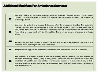 Hcpcs Modifiers In Ambulance Billing And Coding Hcpcs Modifiers In Ambulance Billing And Coding