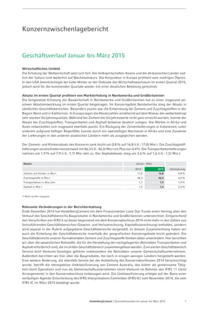 Seite 3 - Quartalsfinanzbericht Januar-März 2015 - 7. Mai 2015
Inhalt
Seite
1. Überblick und Kennzahlen 4
2. Ergebnis nach Konzerngebieten 14
3. Finanzbericht 21
4. Ausblick 2015 31
 