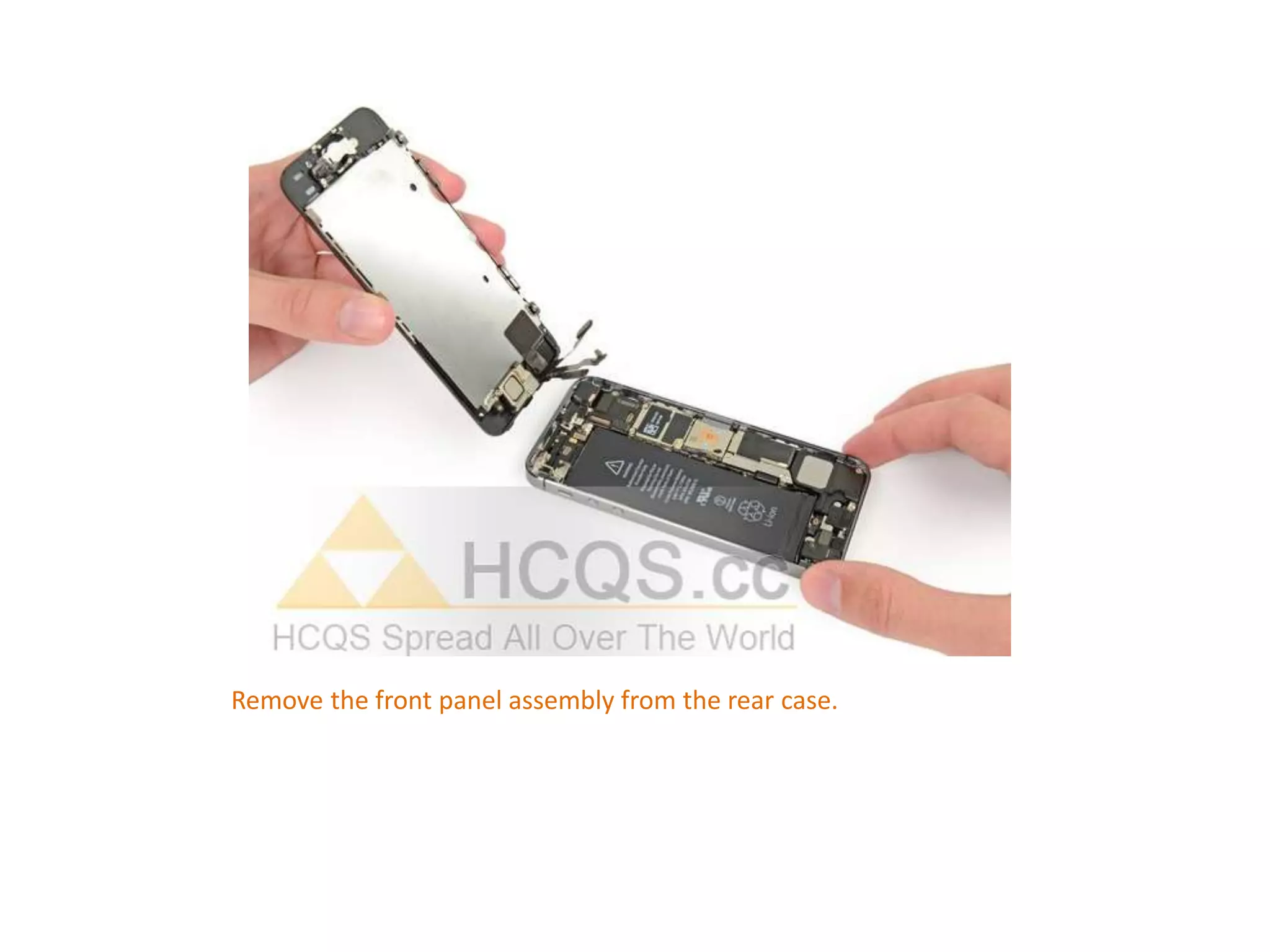 Remove the front panel assembly from the rear case.
 