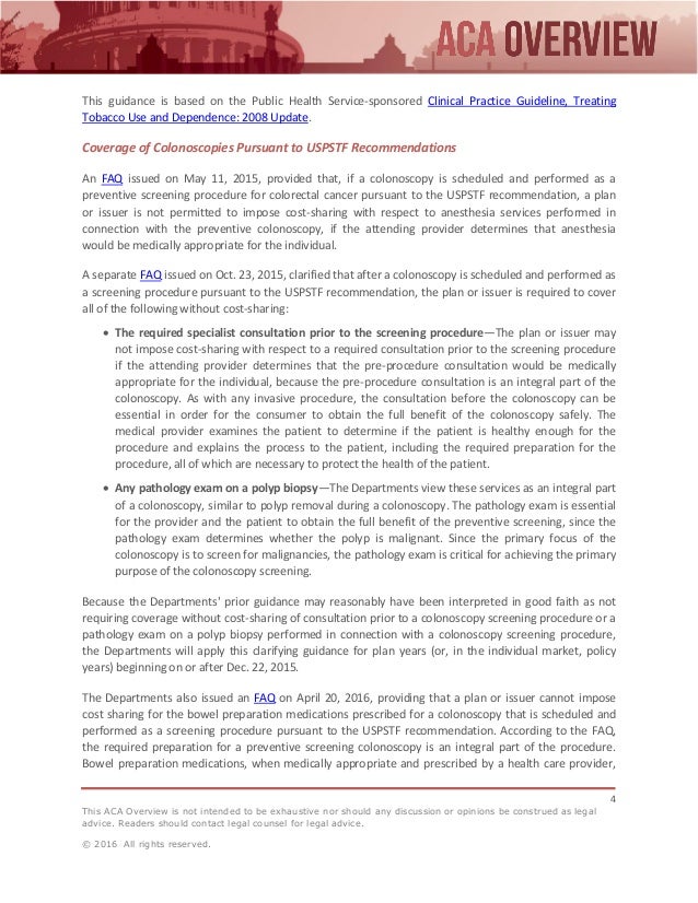 ACA Preventive Care Coverage Guidelines