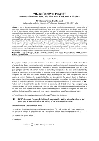 Hcr's Theory of Polygon (Proposed by Mr Harish Chandra Rajpoot) | PDF