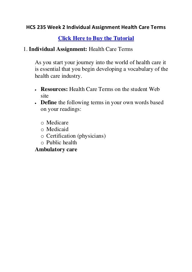 assignment for health