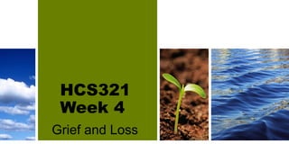 HCS321
Week 4
Grief and Loss
 