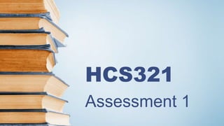 HCS321
Assessment 1
 