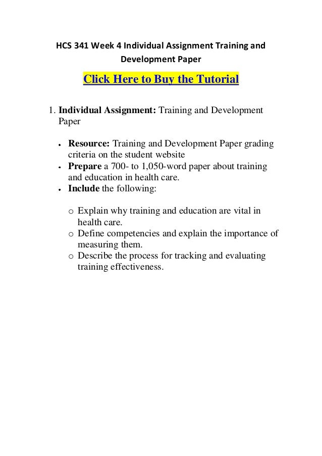 training and development assignment