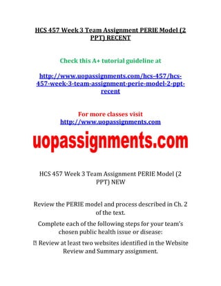 HCS 457 Entire Course NEW | DOCX