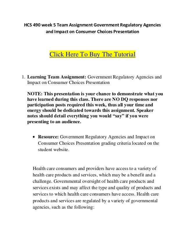 Hcs 490 learning team government regulatory agencies and impact on consumer choices presentation 06 picture