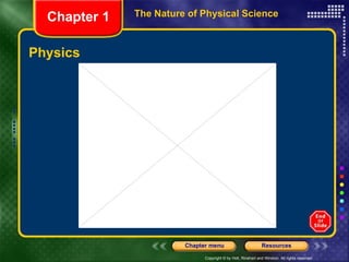 Physics The Nature of Physical Science Chapter 1 