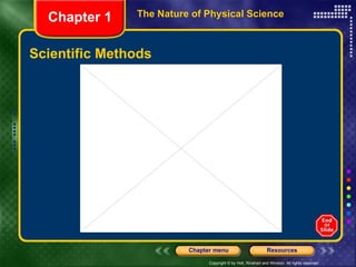 Scientific Methods The Nature of Physical Science Chapter 1 