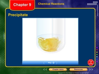 Precipitate Chemical Reactions Chapter 9 