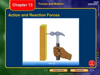Action and Reaction Forces Forces and Motion Chapter 13 