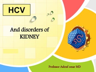 L/O/G/O
Professor Ashraf omar MD
HCV
And disorders of
KIDNEY
 
