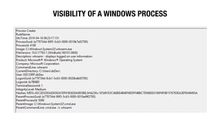 VISIBILITY OF A WINDOWS PROCESS
 