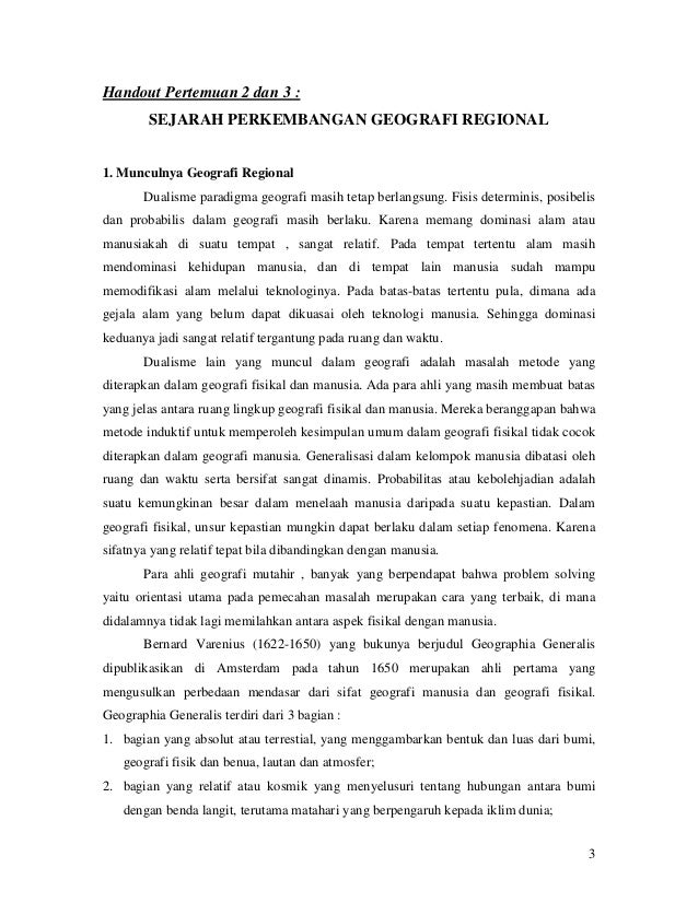 Handout Pengantar Geografi Regional