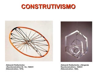Aleksandr Rodtschenko: «Hängende Raumkonstruktion», 1920/21 (Rekonstruktion, 1982).   Aleksandr Rodtschenko: «Raumkonstruktion Nr. 12», 1920/21 (Rekonstruktion, 1970). CONSTRUTIVISMO   