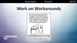 @doncrawley #custserv
Work on Workarounds
Page 64
 