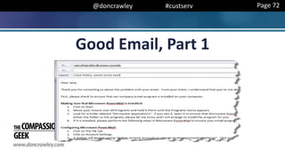 @doncrawley #custserv
Good Email, Part 1
Page 72
 