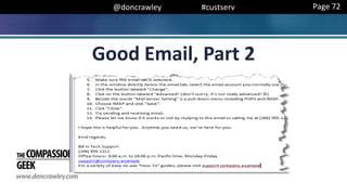@doncrawley #custserv
Good Email, Part 2
Page 72
 