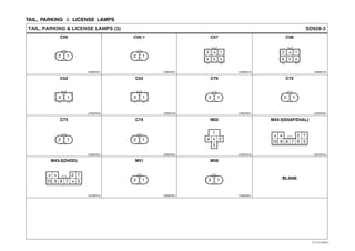 TAIL, PARKING ＆ LICENSE LAMPS
SD928-3TAIL, PARKING & LICENSE LAMPS (3)
CR02F001 CR02F001 CR06F016 CR06F016
C05 C05-1 C07 C08
CR02F040 CR02F040 CR02F001 CR02F001
C52 C53 C70 C72
CR02F001
C73
CR02F001
M51
CR02F001
C74
CR05F019
M02
CR10F014
M43-2(D4AF/D4AL)
CR10F014
M43-2(D4DD)
CR02F001
M58
BLANK
2 1 2 1
2 1 2 1
2 1 2 1
2 12 1
2 1 2 1
3
* 1
6 5 4
3
* 1
6 5 4
1
*
5
4 2
*
*
* 2 1
8910 7 5
** 2 1
8910 7 56
EVTSD7928CL
 