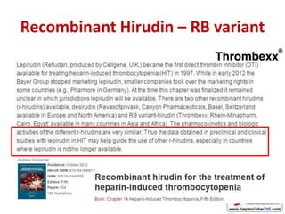 Recombinant Hirudin – RB variant
 