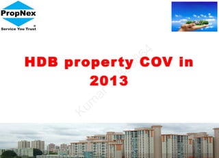 Kum
ar 94886864
HDB property COV in
2013
 