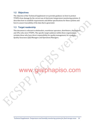 Ttspps Guidelines.pdf HDBS 6, phụ lục 9 GMP - WHO, hệ thống theo dõi nhiệt độ độ ẩm của kho ...