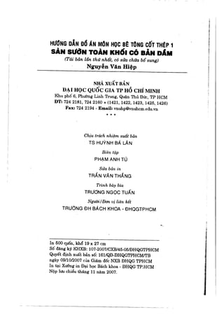 Hướng dẫn đồ án môn học Bê tông cốt thép 1 - Sàn sườn toàn khối có bản dầm ( Nguyễn Văn Hiệp )